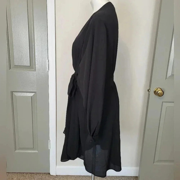 City Chic Black Sultry True Wrap Plus Size Contemporary Casual Dress(XXL/24) - Picture 4 of 10